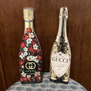 Gucci Floral and Ornate Champagne Bottle Decor